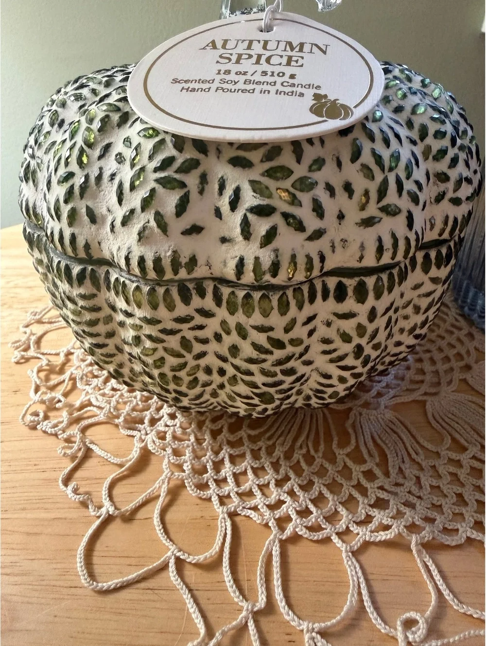 Autumn Spice Scented Soy Blend Pumpkin Candle 18 oz Hand Poured